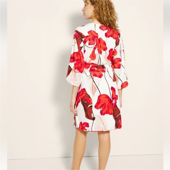 Soma Robe COOL NIGHTS Short Robe Flowers Red size Medium - Picture 3 of 11